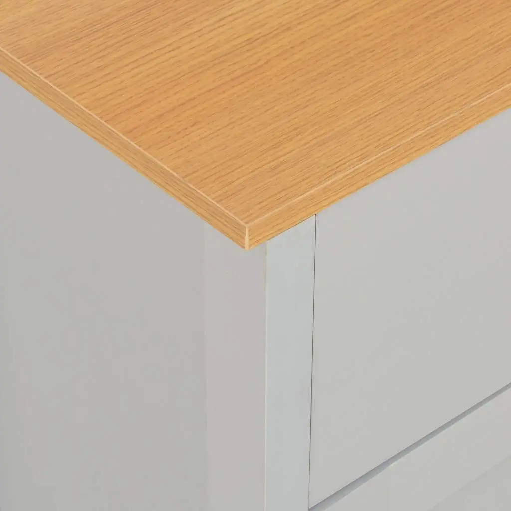 Grey Sideboard Storage Cabinet with 2 Drawers and 3 Doors