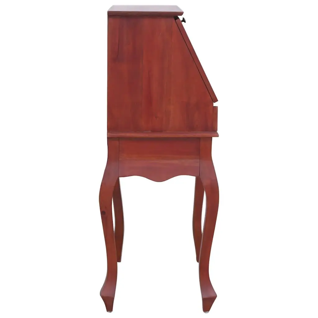 Secretary Desk Vintage Style Brown Solid Mahogany Wood Flip Top Compartments Storage Drawers