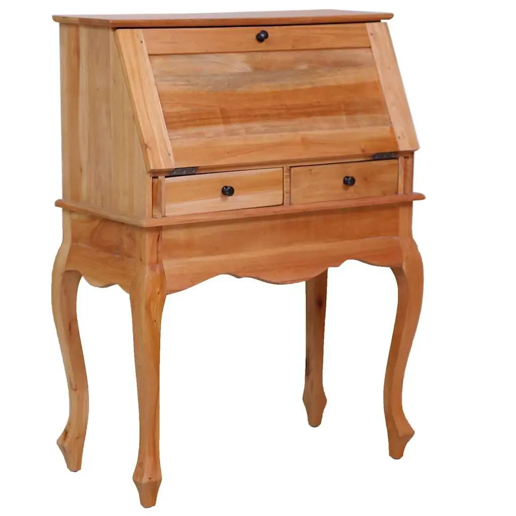 Secretary Desk Vintage Style Solid Mahogany Wood Flip Board Brown 78W x 42D x 103H cm