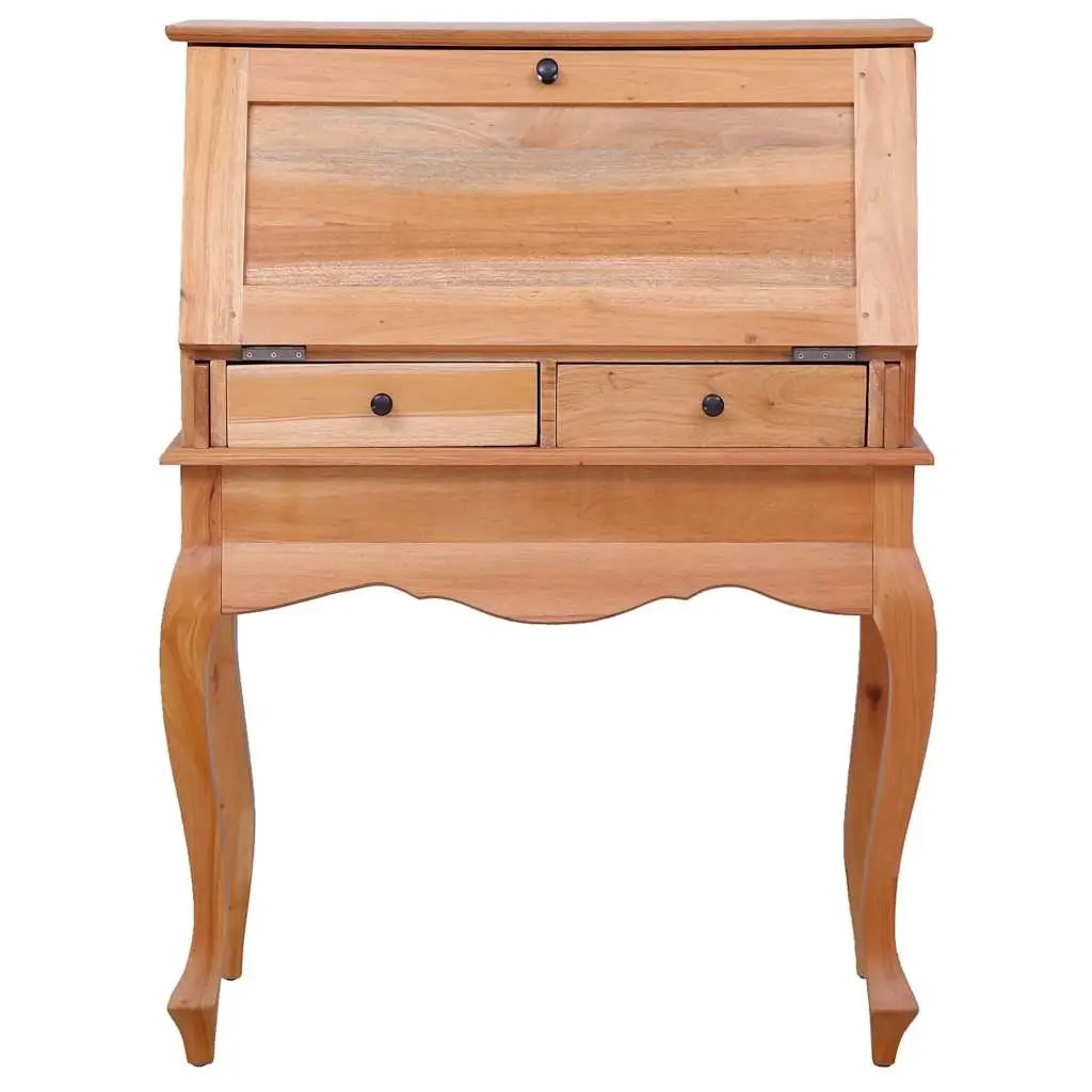 Secretary Desk Vintage Style Solid Mahogany Wood Flip Board Brown 78W x 42D x 103H cm