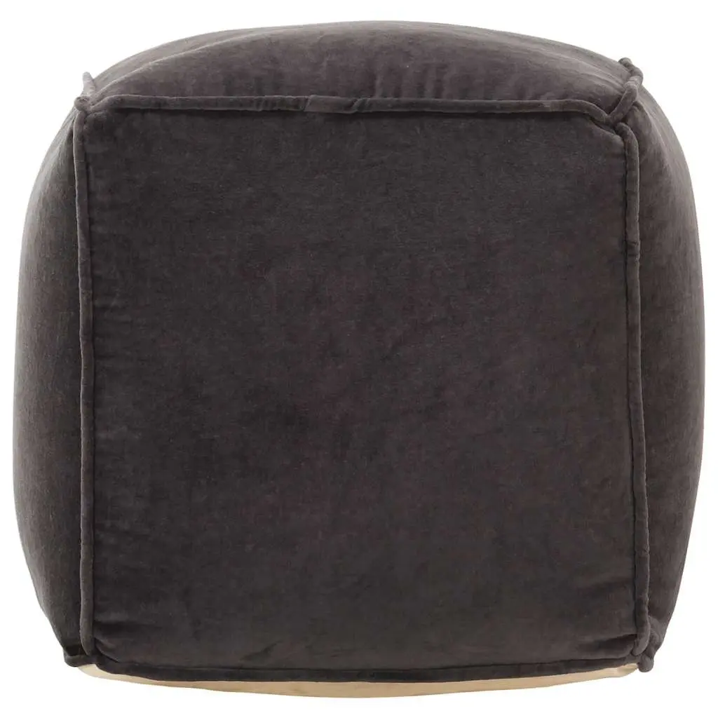 Anthracite Velvet Pouffe Ottoman for Relaxation