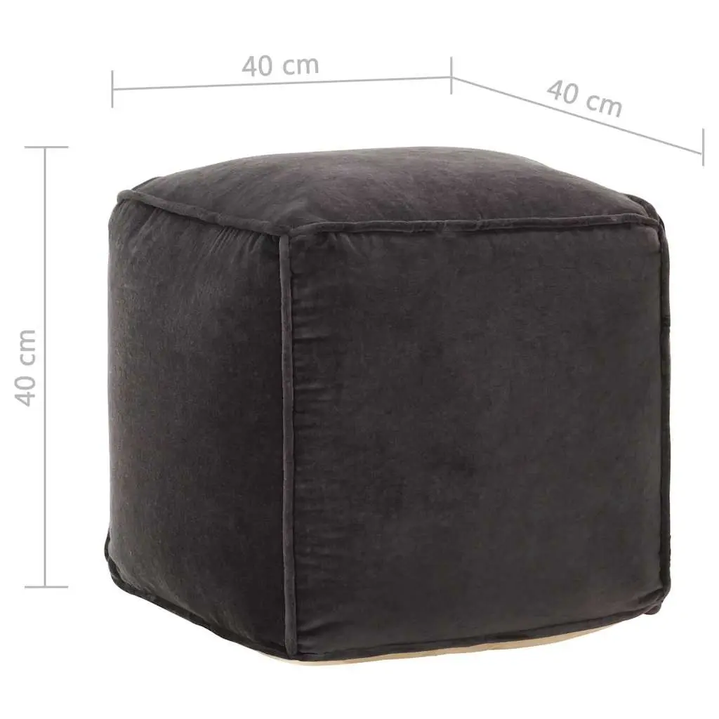 Anthracite Velvet Pouffe Ottoman for Relaxation