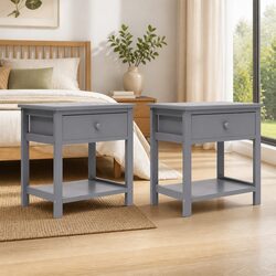 Stylish Grey Bedside Tables 2 pcs 40x29x42 cm