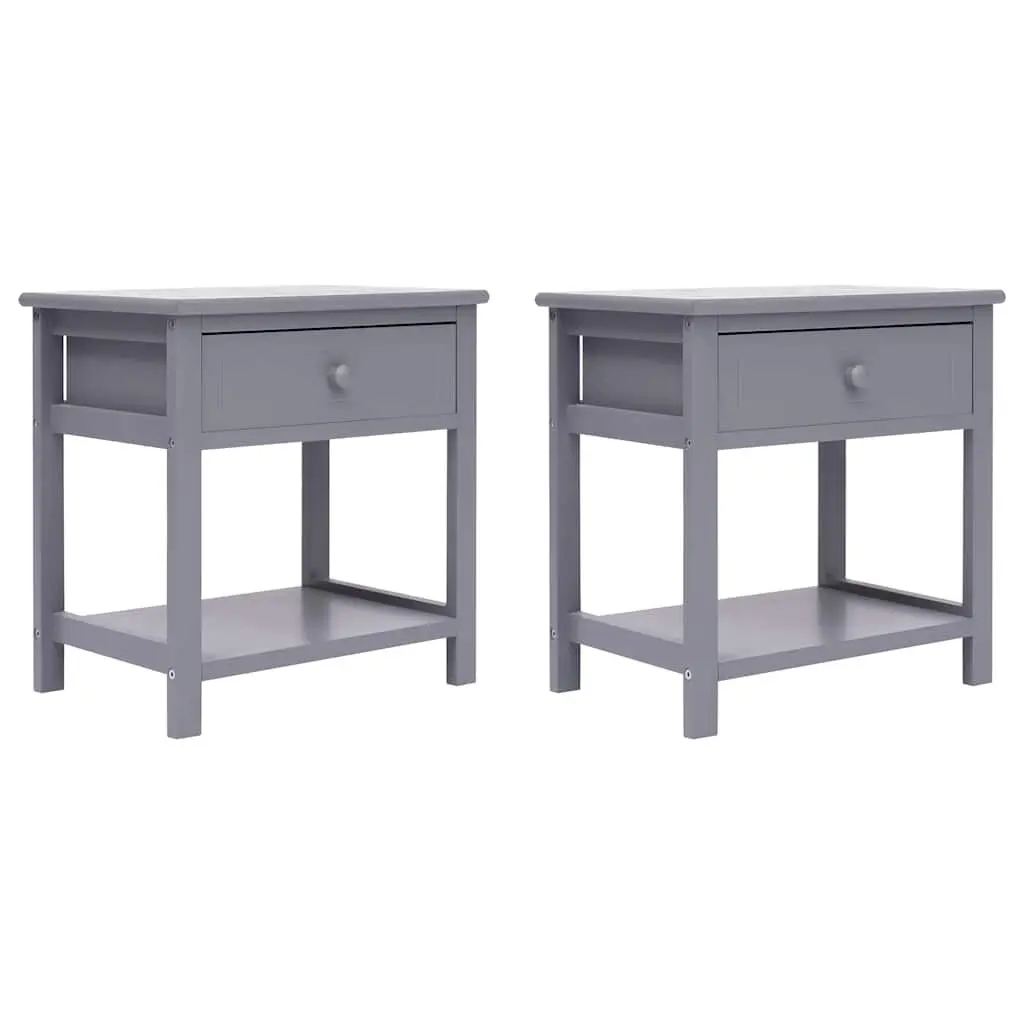 Grey Bedside Tables 2 pcs 40x29x42 cm