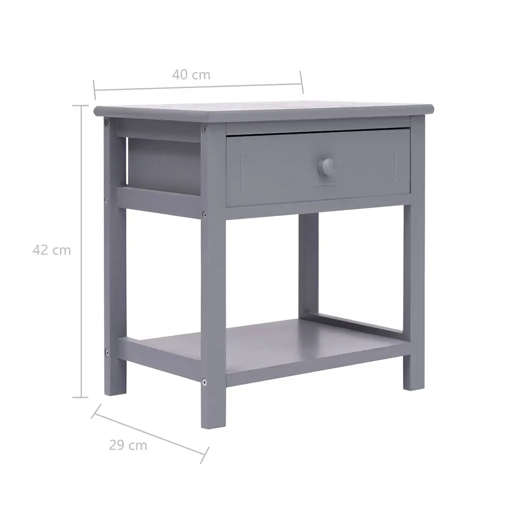 Grey Bedside Tables 2 pcs 40x29x42 cm