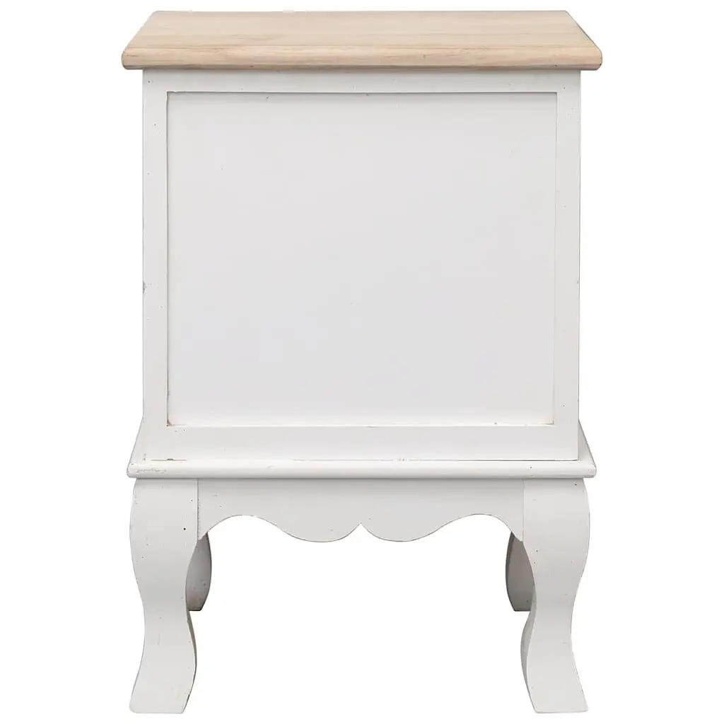 Bedside Cabinets White Wooden 35x30x50 cm 2 Piece Storage Drawers