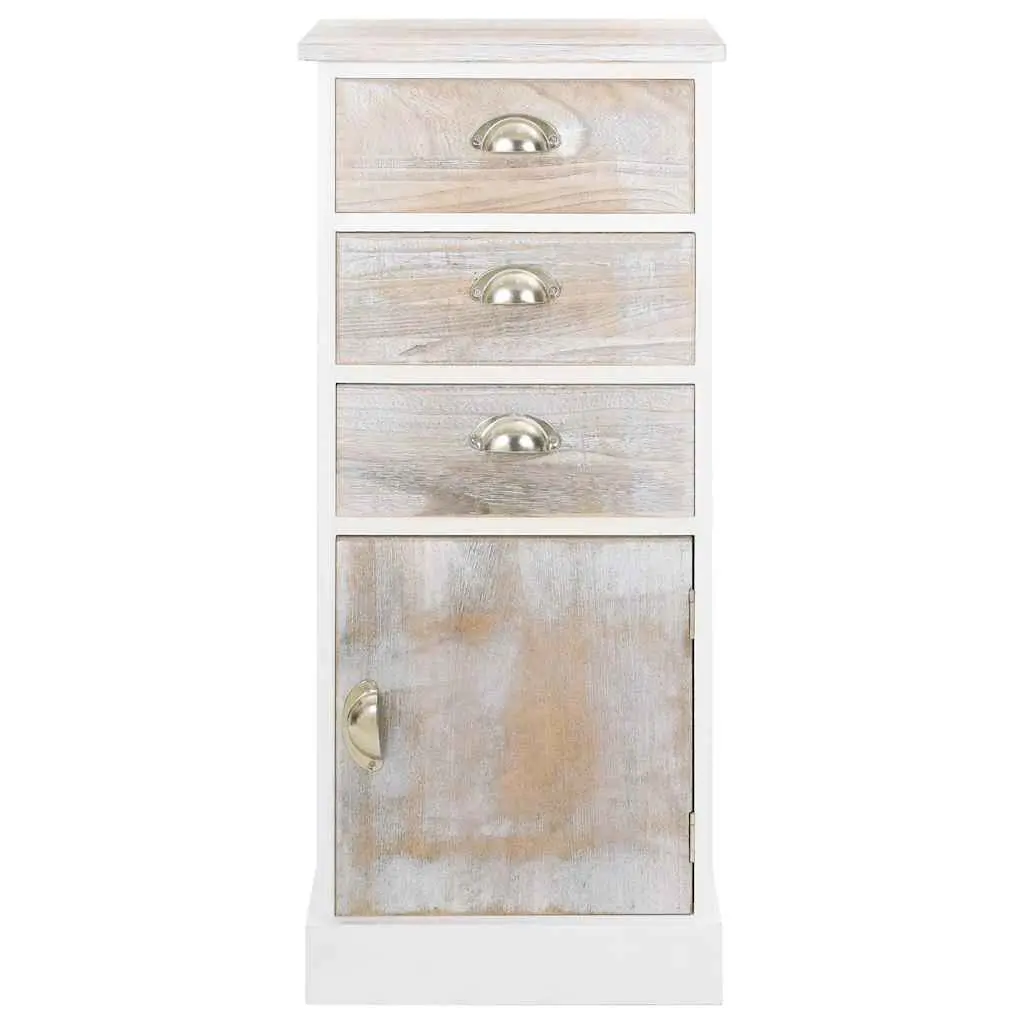 White Wooden Side Cabinet with 3 Drawers