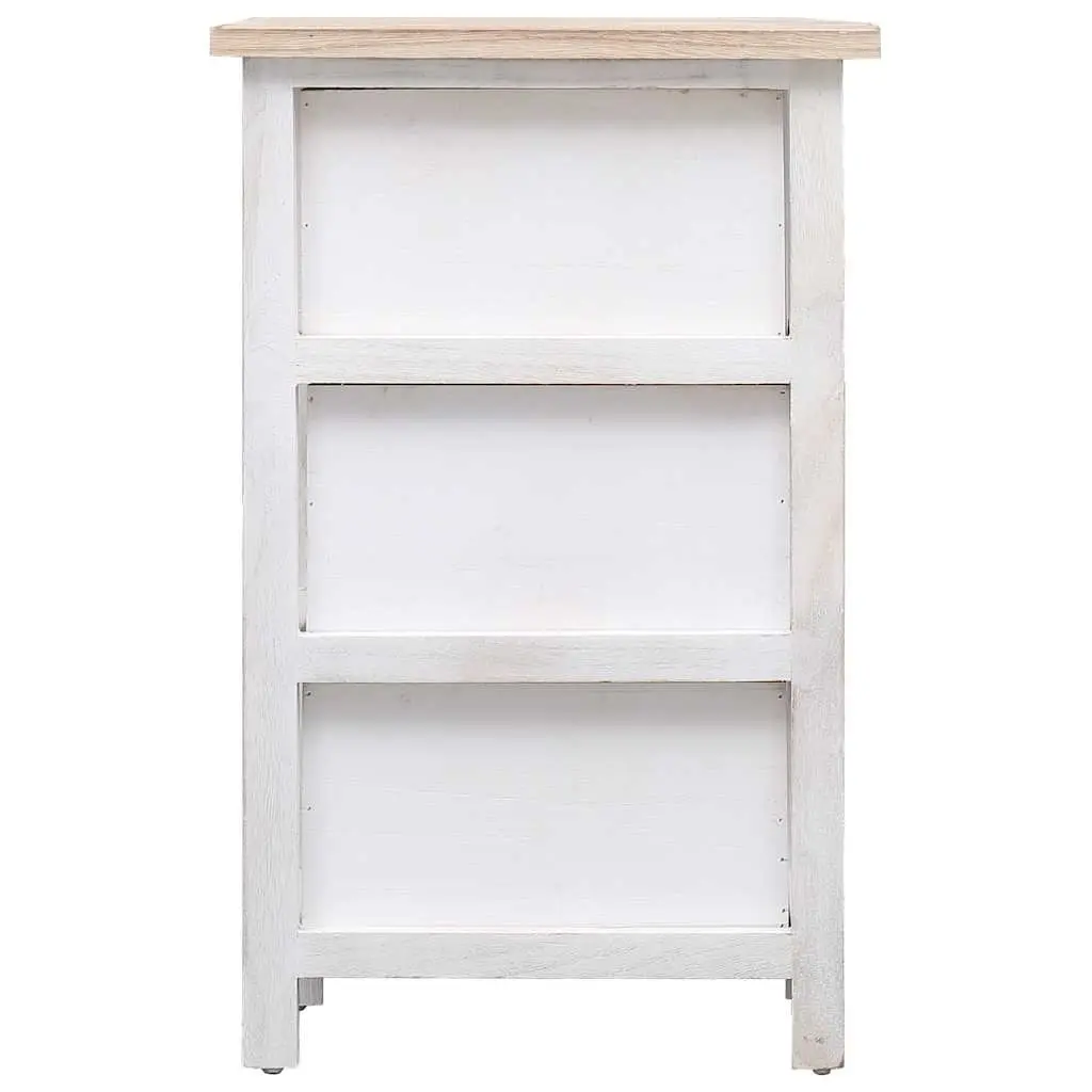 White Paulownia Wood Side Cabinet 35x25x57cm