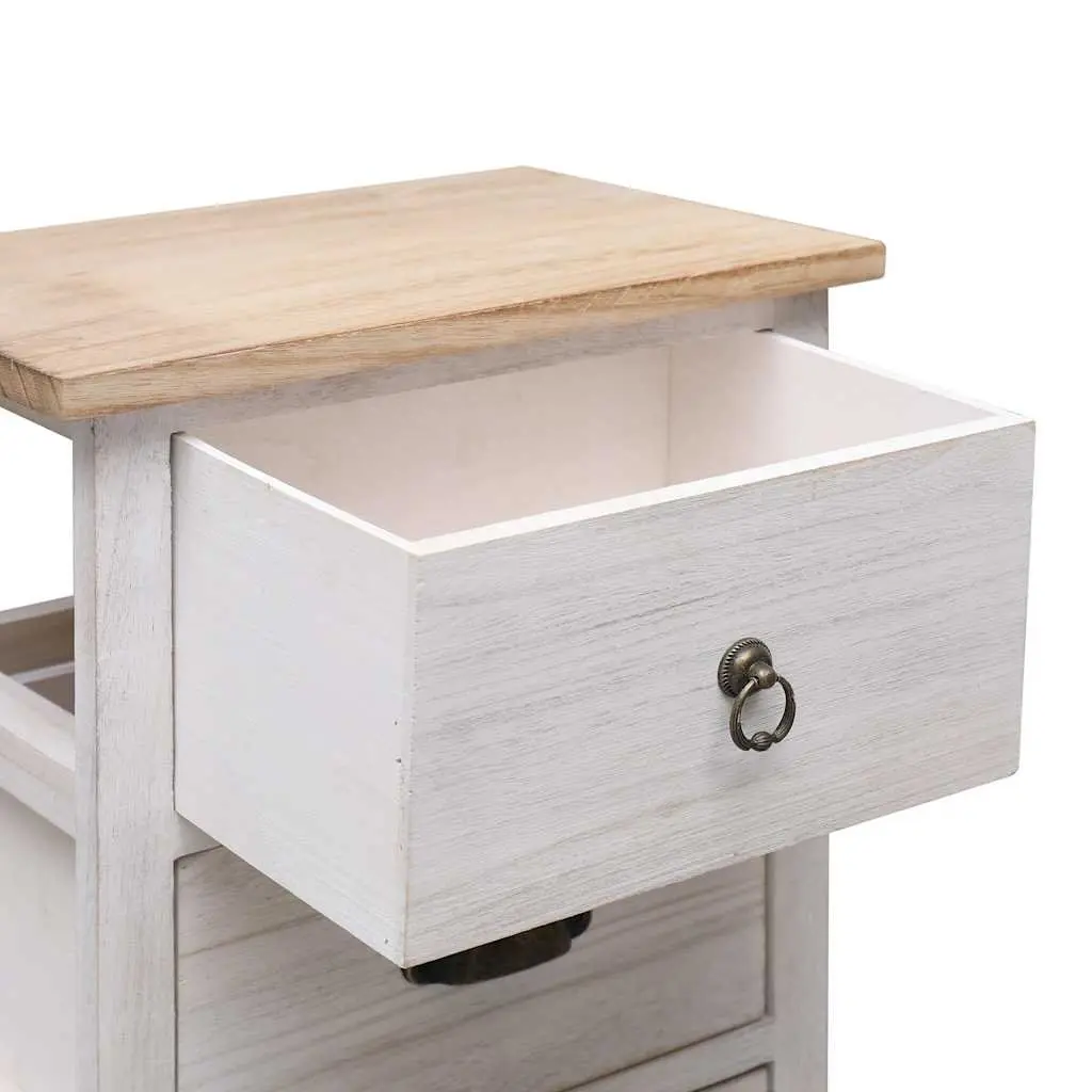 White Paulownia Wood Side Cabinet 35x25x57cm