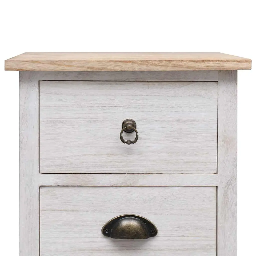 White Paulownia Wood Side Cabinet 35x25x57cm