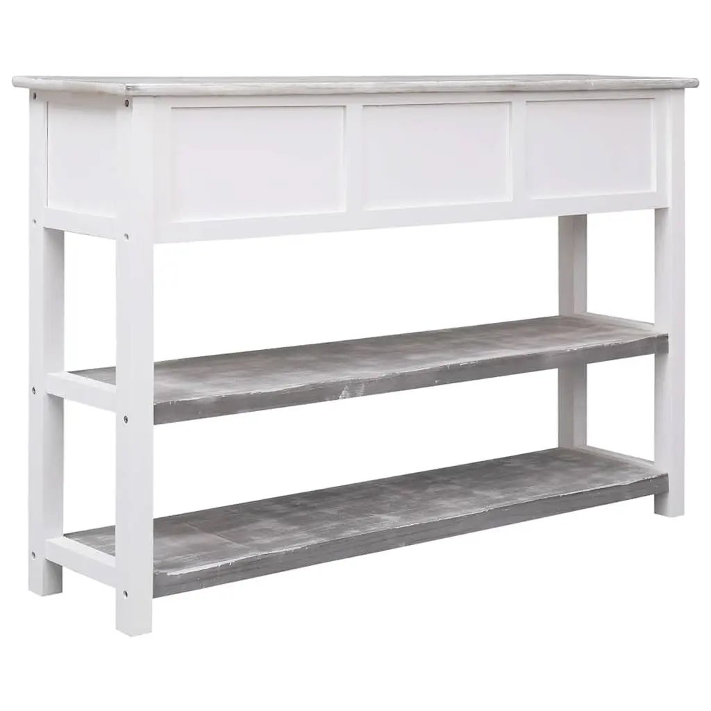 Grey Wooden Sideboard with 3 Drawers and 2 Shelves