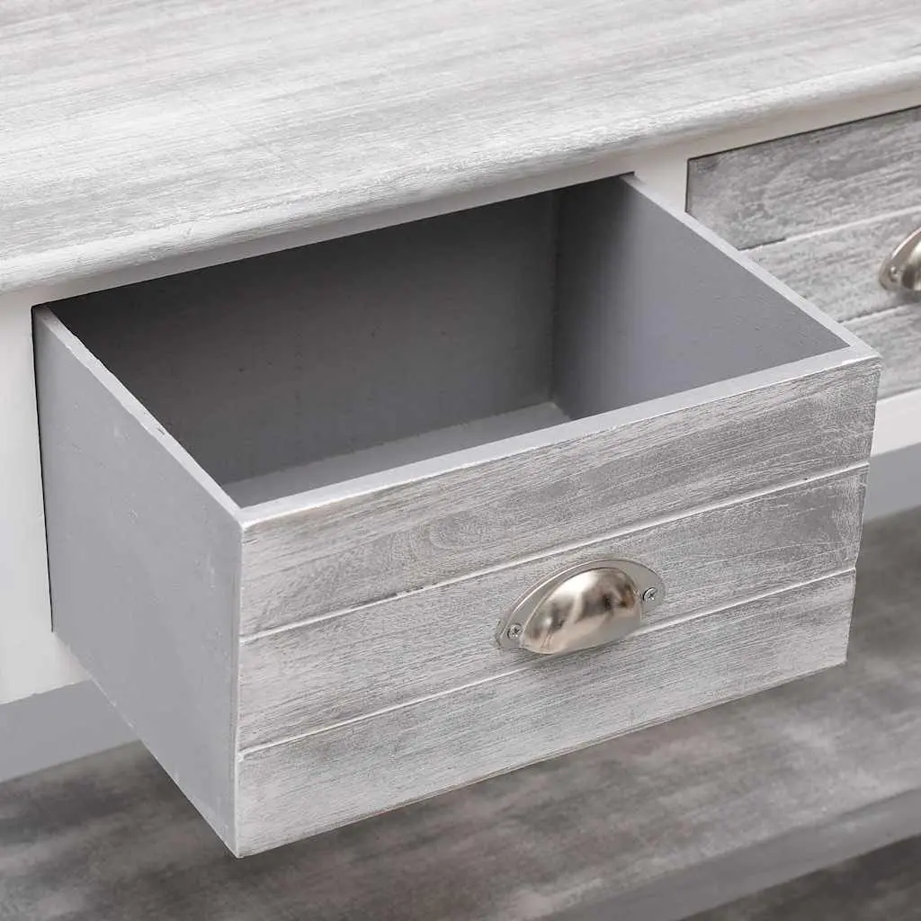 Grey Wooden Sideboard with 3 Drawers and 2 Shelves