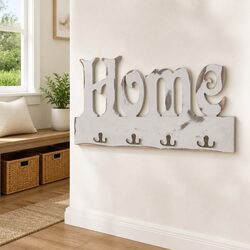 Charming Wall Mounted Coat Rack with 4 Copper Hooks