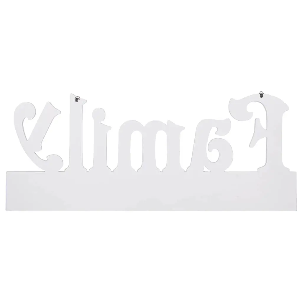 Wall Mounted Coat Rack Family Design 74x29.5cm White Hanging Organizer