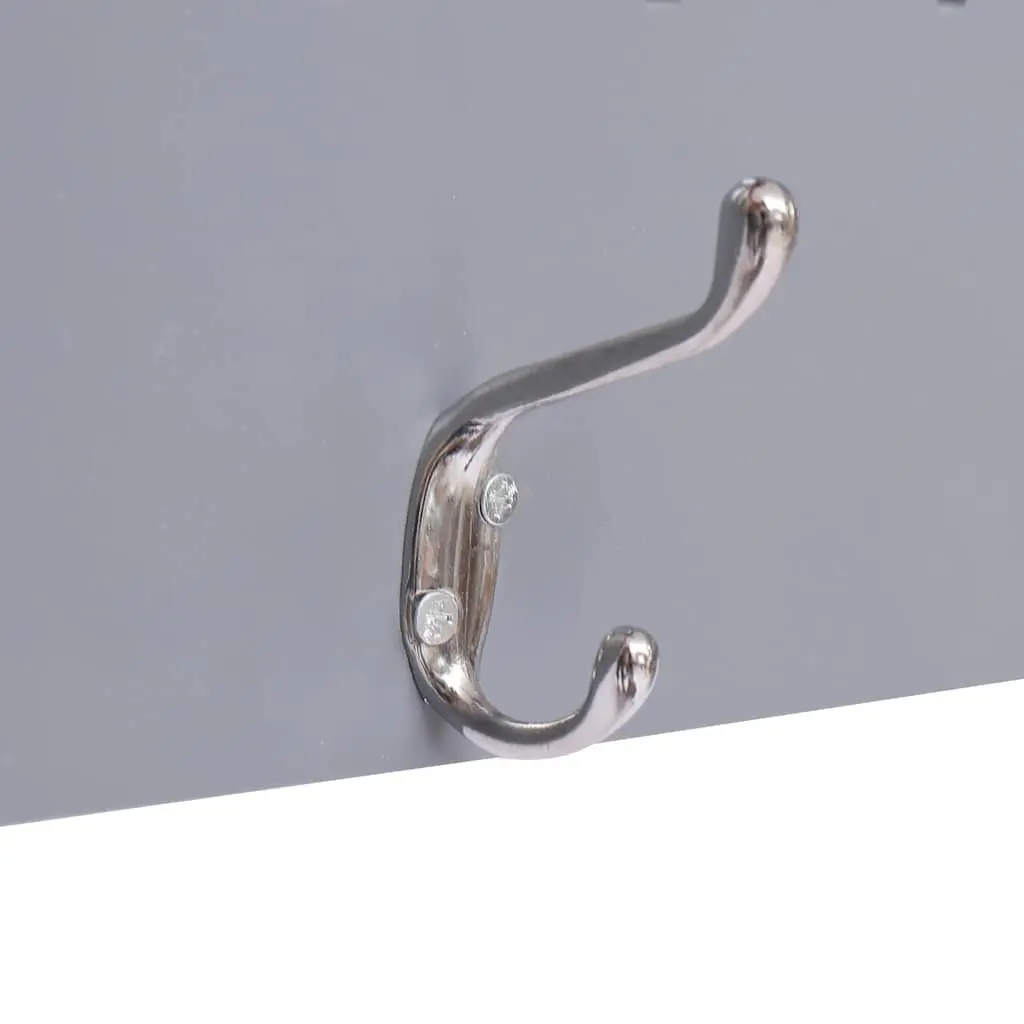 Grey Family Cutout Wall Mounted Coat Rack with 5 Hooks