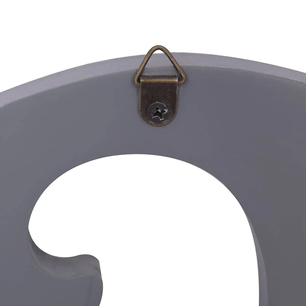 Grey Family Cutout Wall Mounted Coat Rack with 5 Hooks
