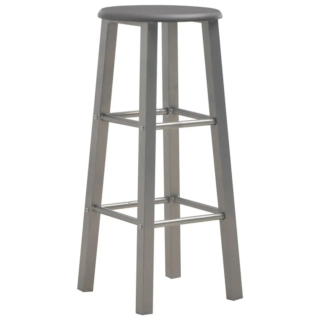 Set of 2 Anthracite Bar Stools with Footrests