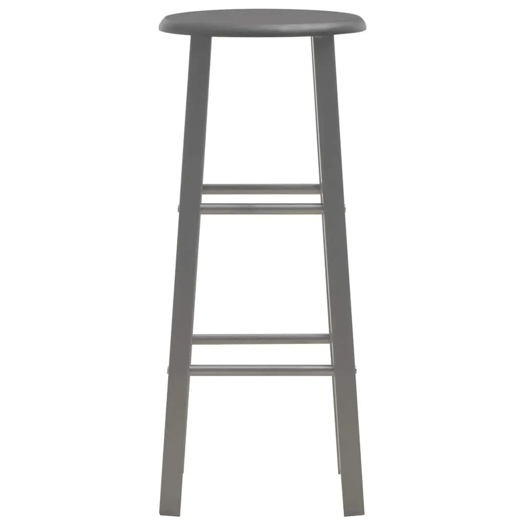 Set of 2 Anthracite Bar Stools with Footrests