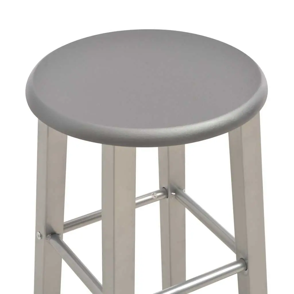 Set of 2 Anthracite Bar Stools with Footrests