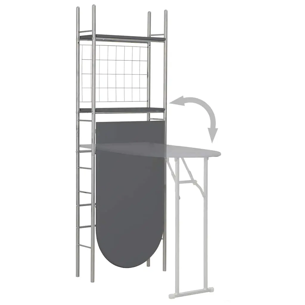3 Piece Folding Dining Set with Storage Rack Kitchen Table and Chairs Black