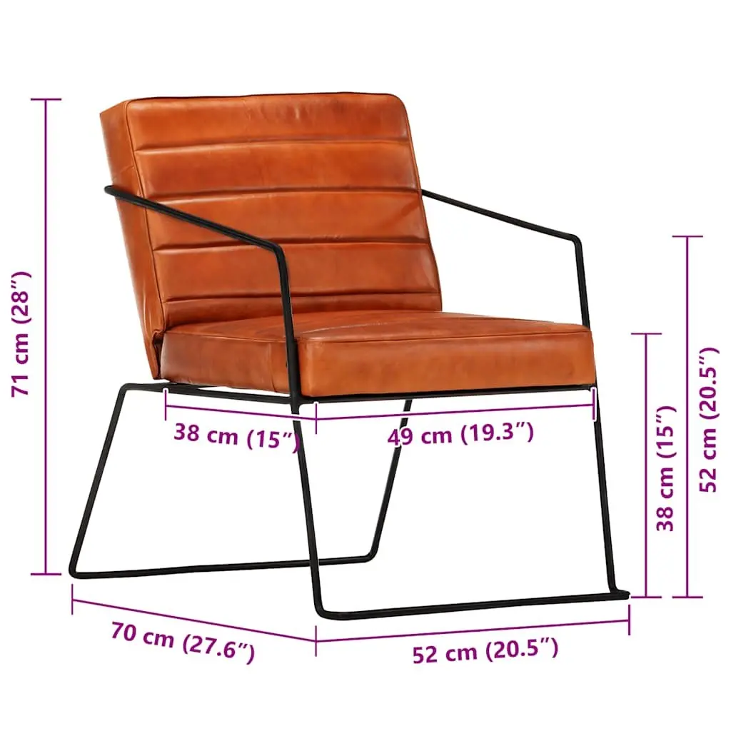 Brown Leather Armchair for Relaxing