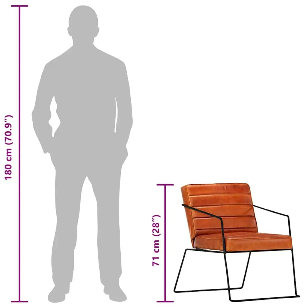 Brown Leather Armchair for Relaxing