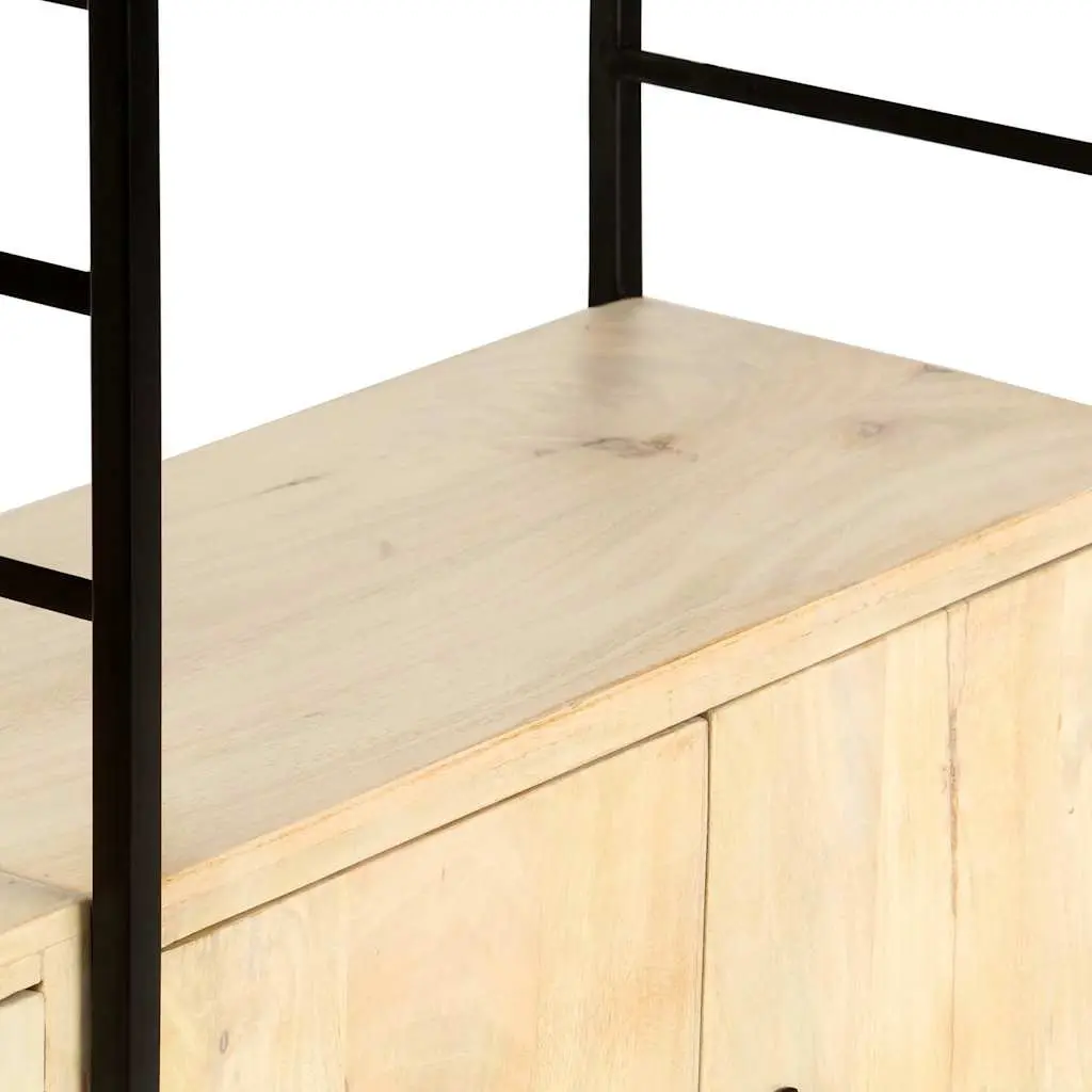 4-Tier Solid Mango Wood Bookcase 80x30x180 cm