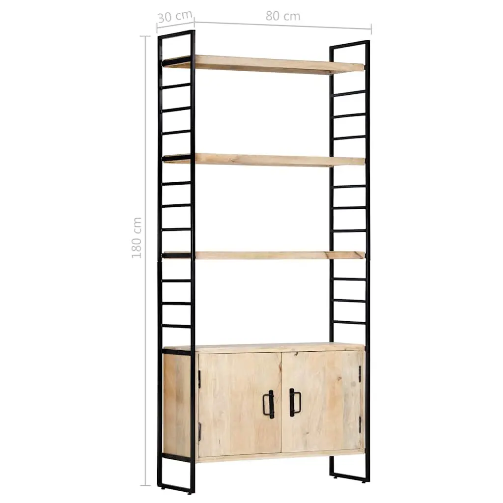 4-Tier Solid Mango Wood Bookcase 80x30x180 cm