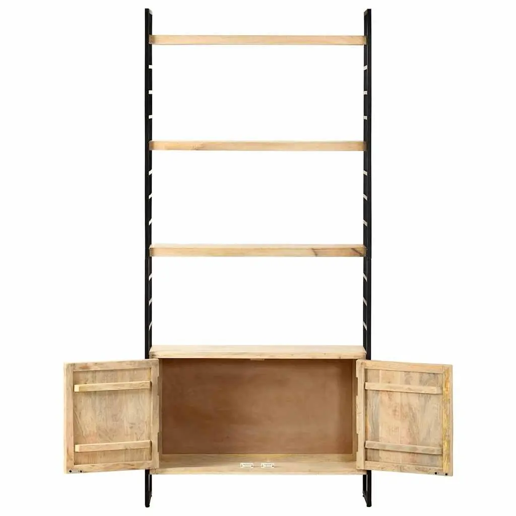 4-Tier Solid Mango Wood Bookcase 80x30x180 cm