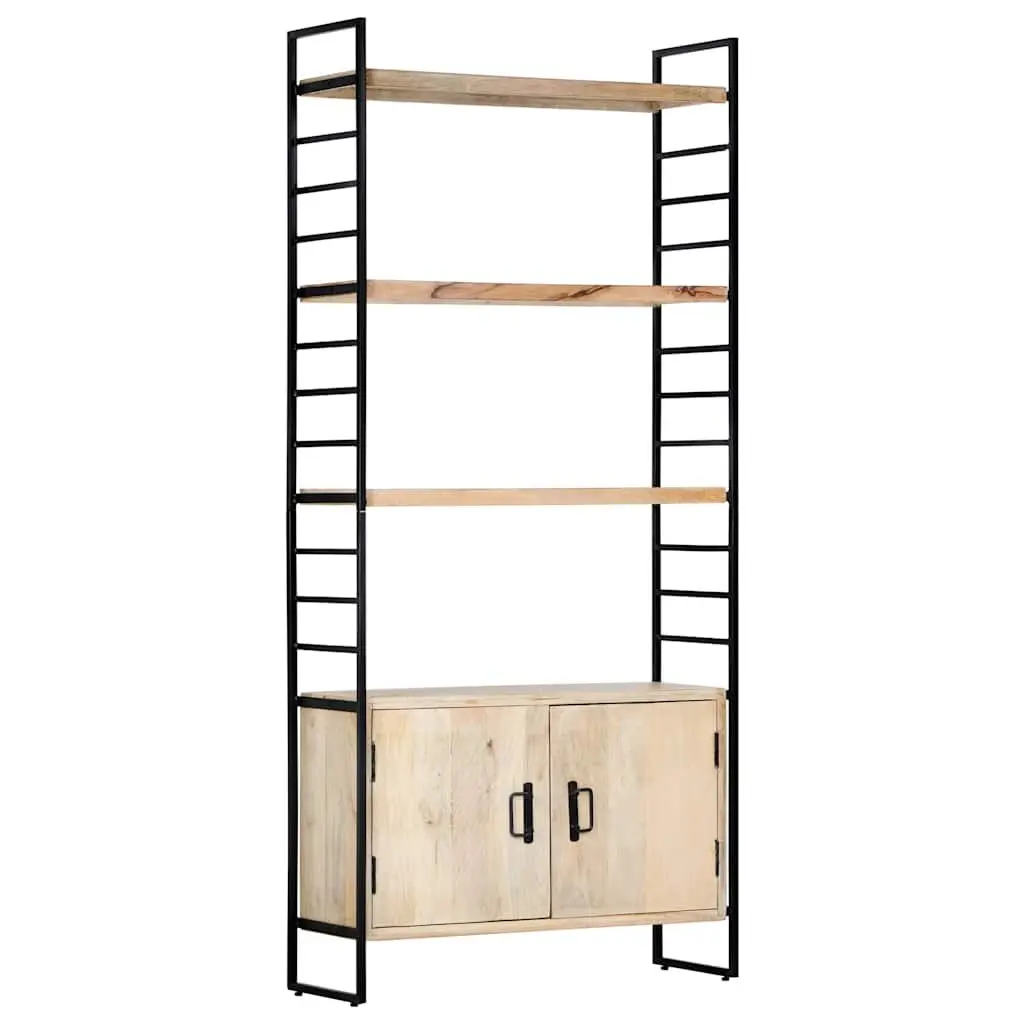 4-Tier Solid Mango Wood Bookcase 80x30x180 cm