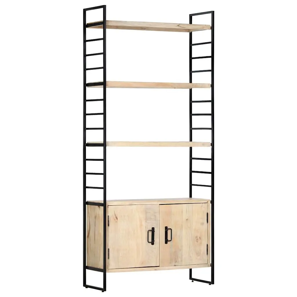 4-Tier Solid Mango Wood Bookcase 80x30x180 cm