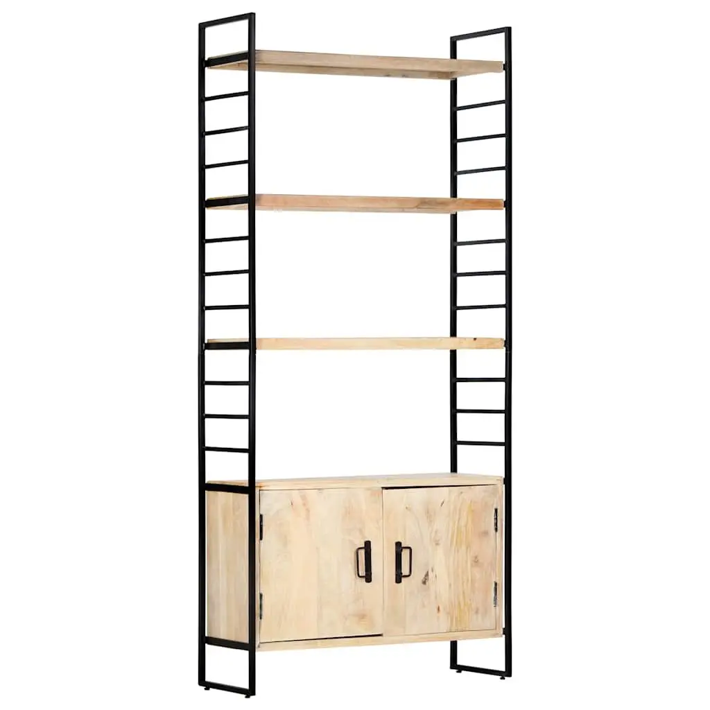 4-Tier Solid Mango Wood Bookcase 80x30x180 cm