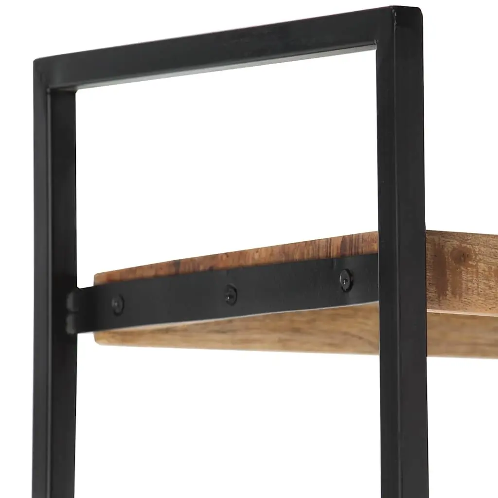 4-Tier Bookcase Industrial Style 80x30x180cm Rough Mango Wood and Powder-Coated Iron