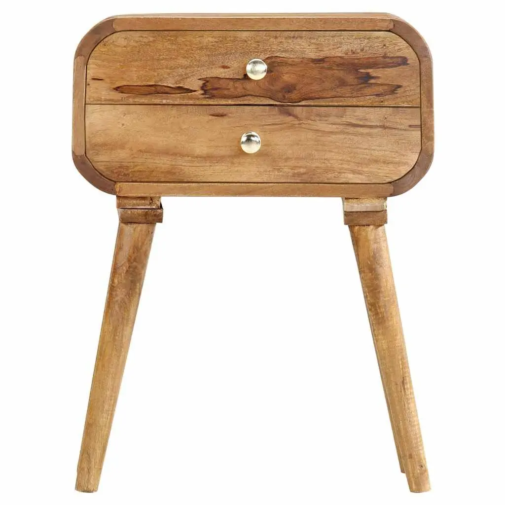 Bedside Cabinet 43x30x58cm Solid Wood Storage Table 2 Drawer Nightstand Brown