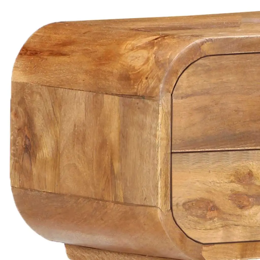 Bedside Cabinet 43x30x58cm Solid Wood Storage Table 2 Drawer Nightstand Brown