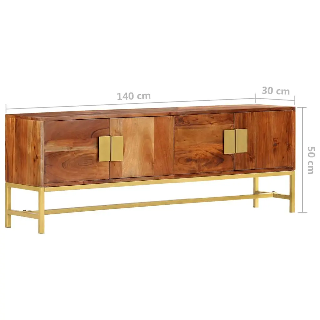 TV Cabinet 140x30x50 cm Brown Solid Acacia Wood Living Room Storage Unit