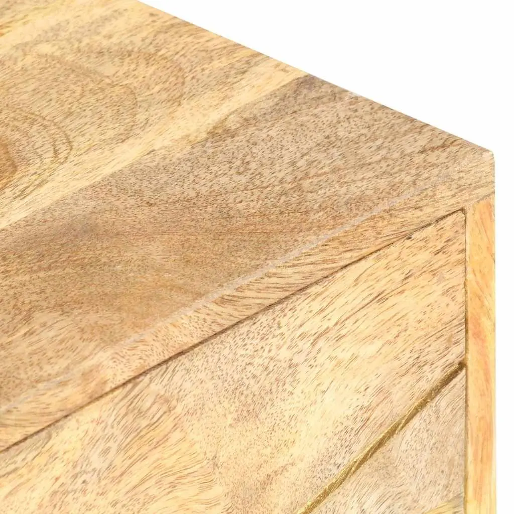 Solid Mango Wood Bedside Cabinet with 2 Drawers