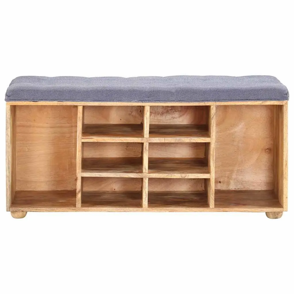 Solid Wood Storage Bench with Padded Seat for Entryway