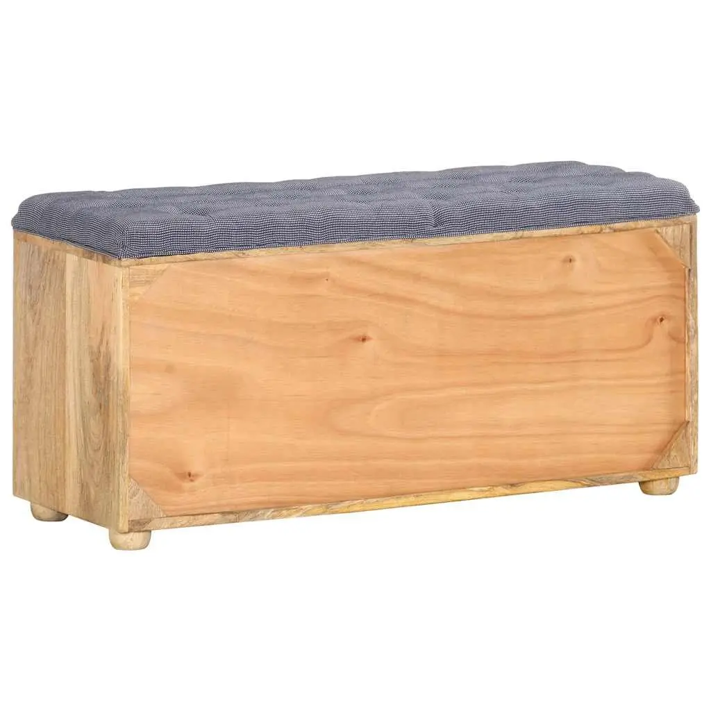 Solid Wood Storage Bench with Padded Seat for Entryway