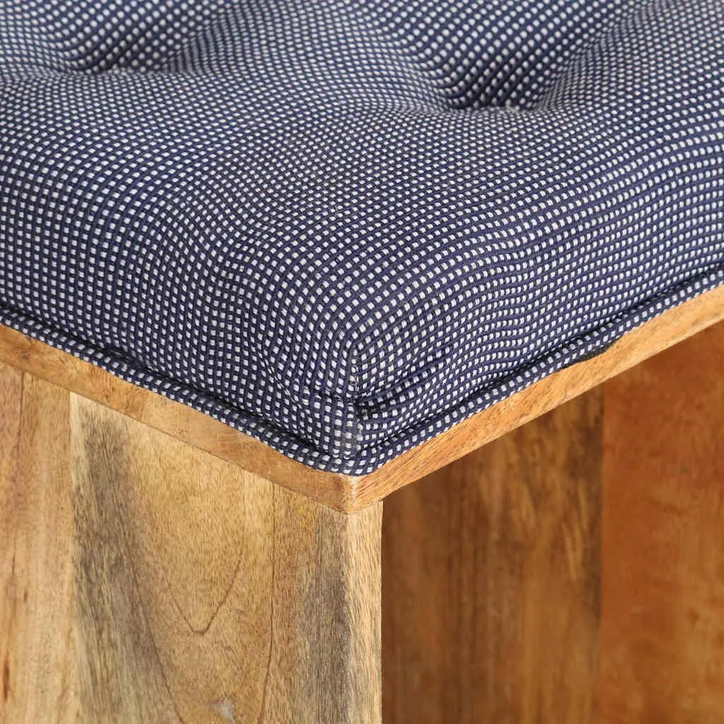 Solid Wood Storage Bench with Padded Seat for Entryway