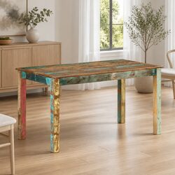 Antique-Style Dining Table in Solid Reclaimed Wood