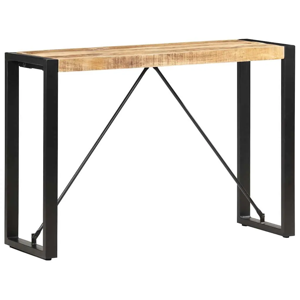 Solid Mango Wood Console Table with Steel Legs 110x35x76 cm