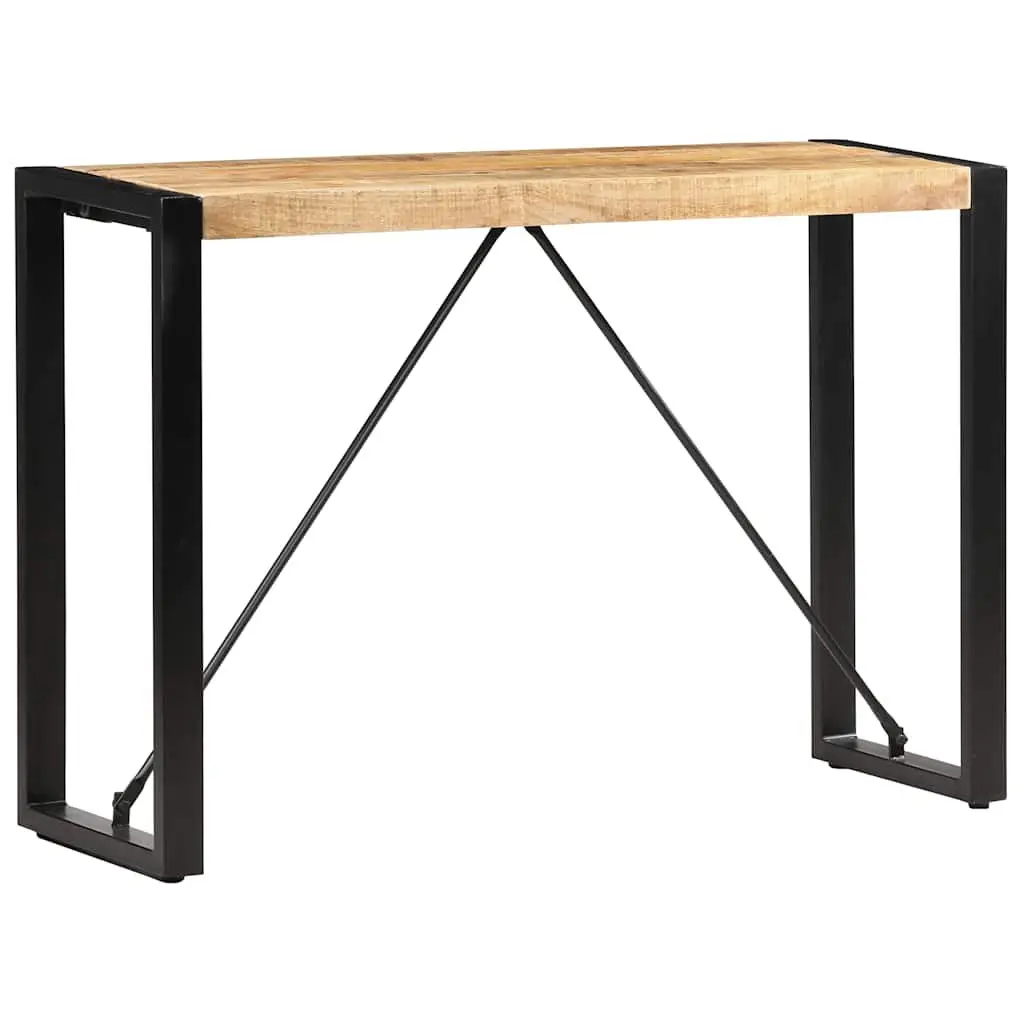 Solid Mango Wood Console Table with Steel Legs 110x35x76 cm