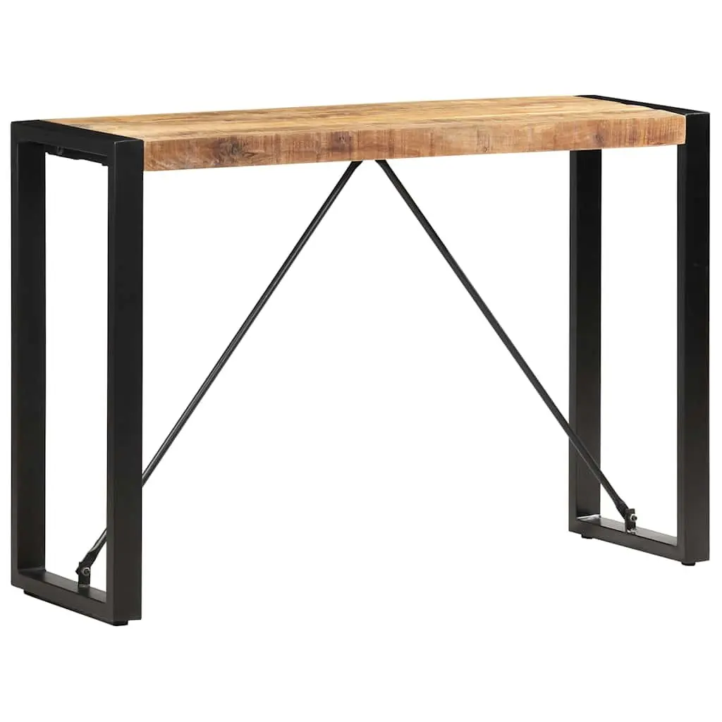 Solid Mango Wood Console Table with Steel Legs 110x35x76 cm
