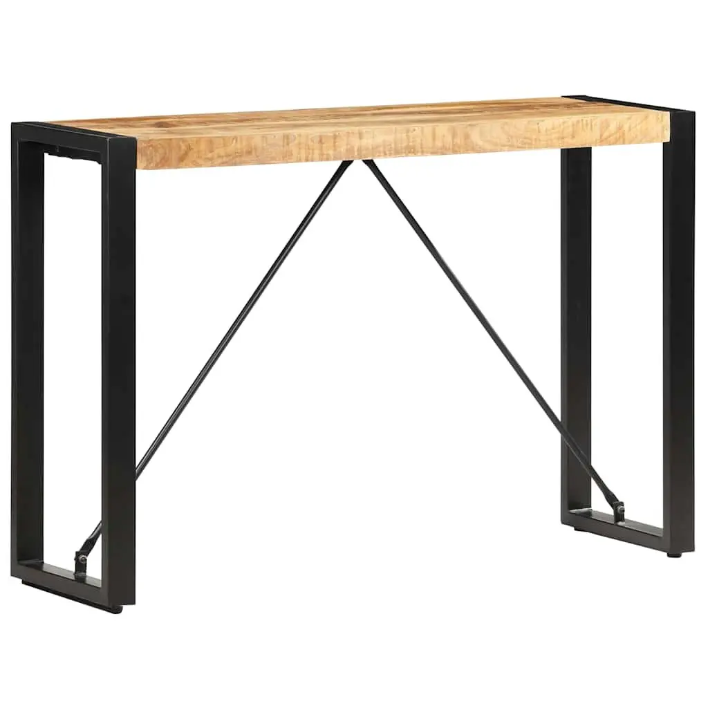 Solid Mango Wood Console Table with Steel Legs 110x35x76 cm
