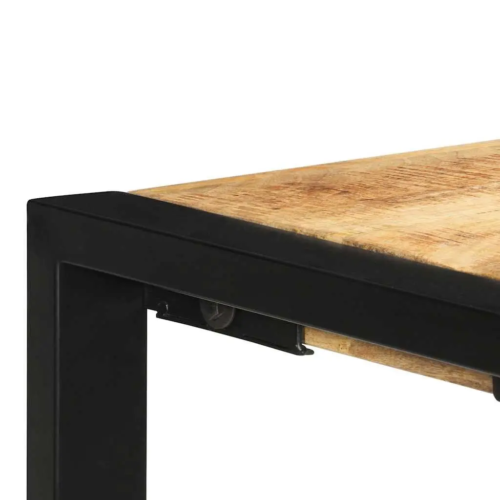 Solid Mango Wood Console Table with Steel Legs 110x35x76 cm