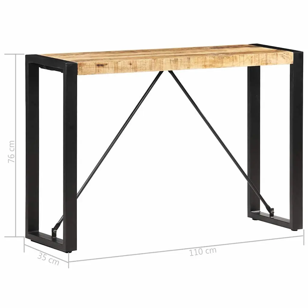 Solid Mango Wood Console Table with Steel Legs 110x35x76 cm