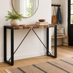 Reclaimed Wood Console Table 110x35x76cm for Home