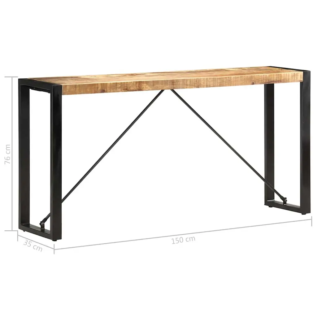End Table Console 150x35x76cm Solid Mango Wood Industrial Steel Legs Hall