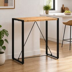 Solid Mango Wood Bar Table 110x60x110cm for Dining